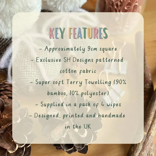 Reusable Face Wipes Green Daisy Floral Pattern