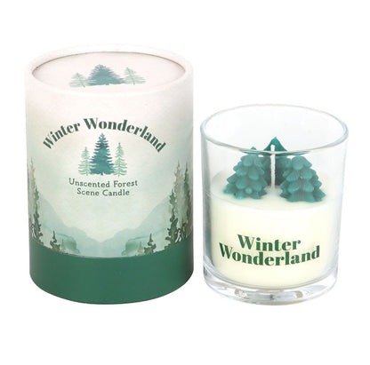 Winter Wonderland Candle with Tree Scene