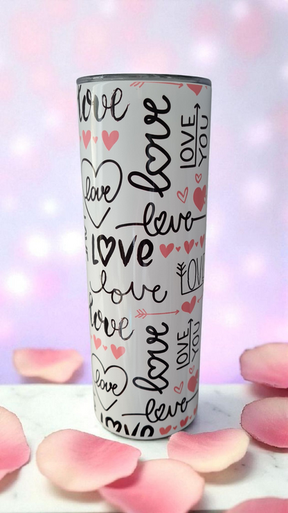 Metal tumbler with straw