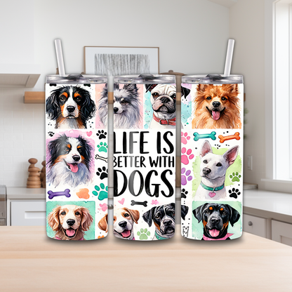 Metal tumbler with straw