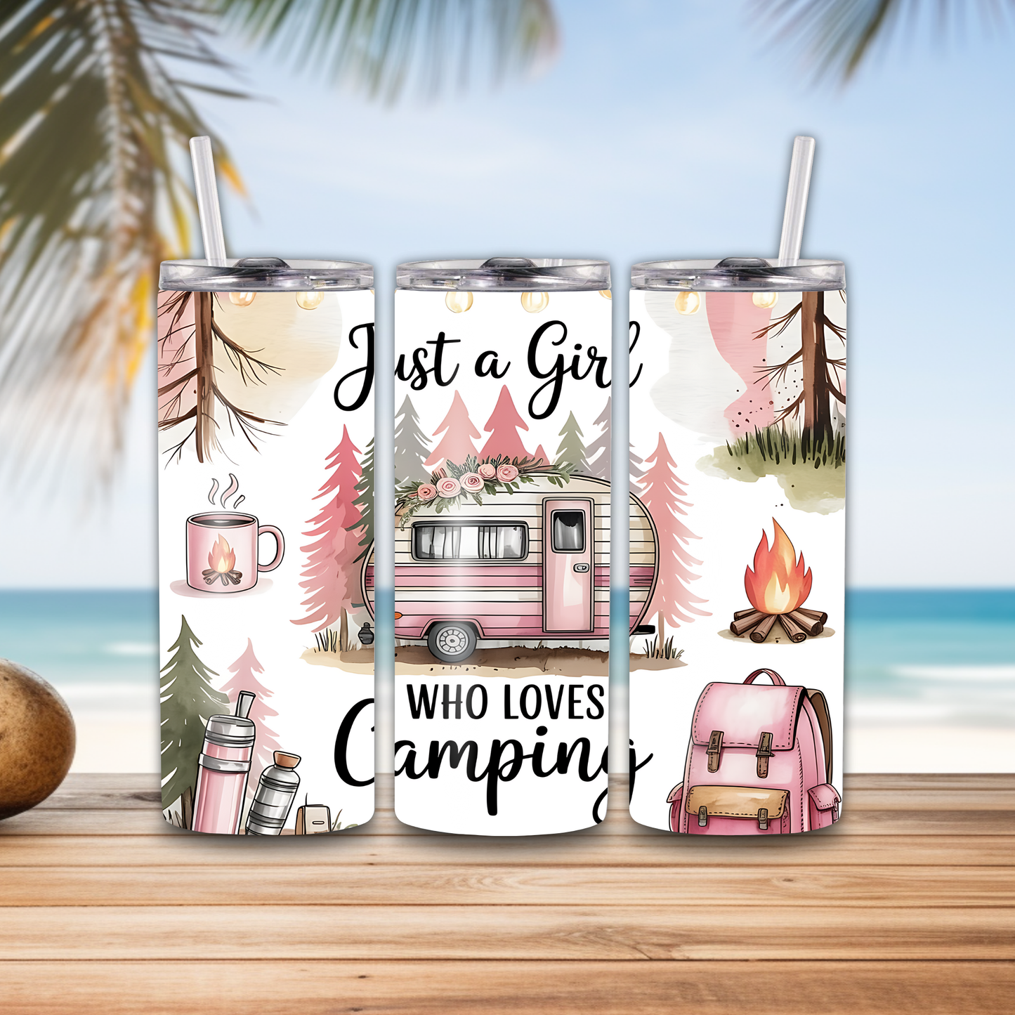 Metal tumbler with straw