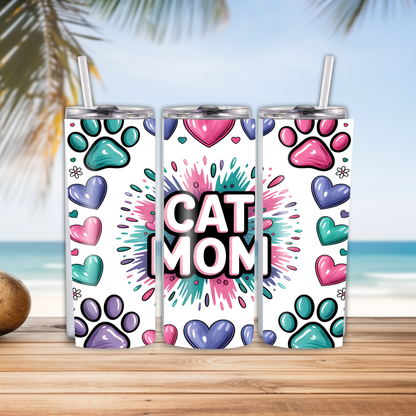 Metal tumbler with straw