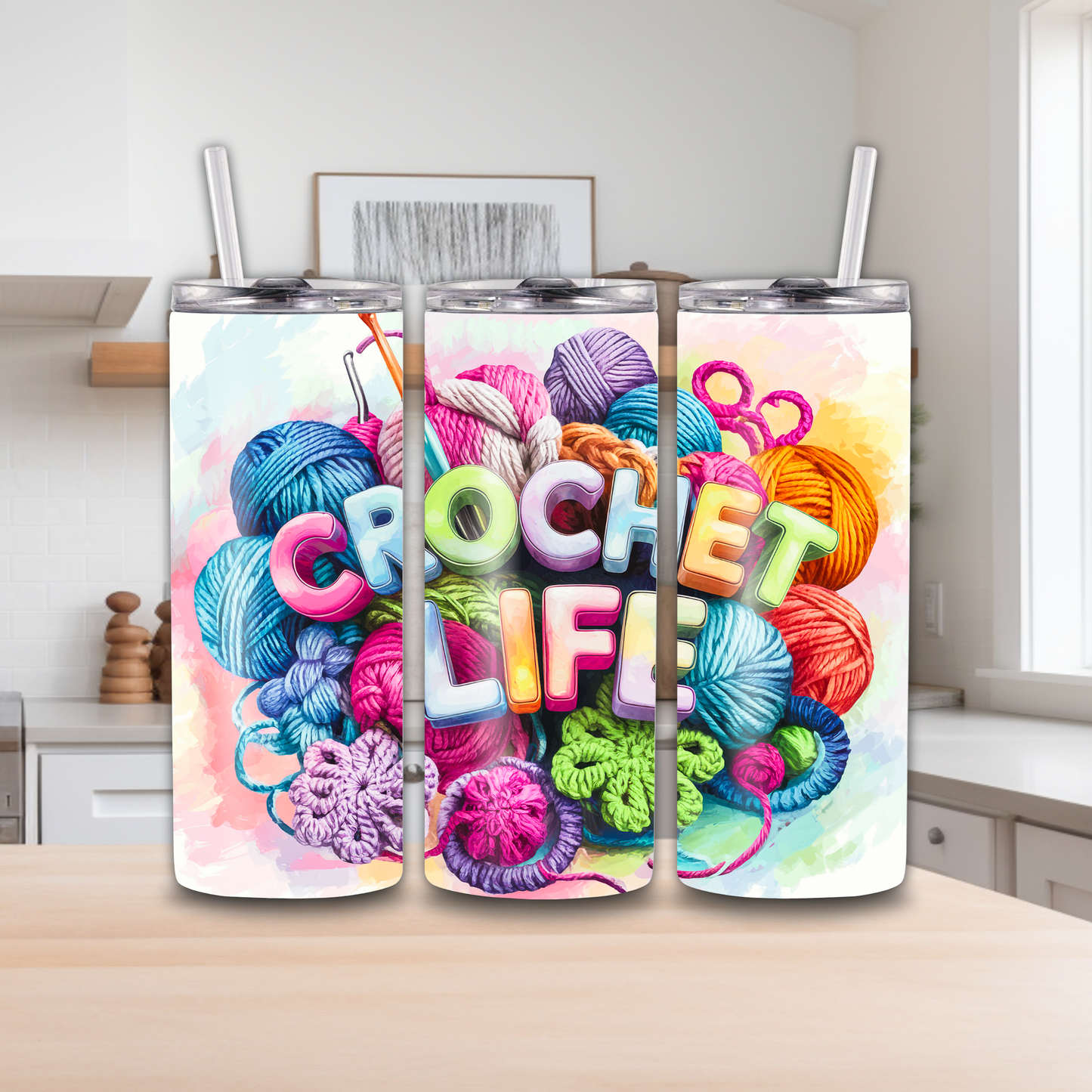 Metal tumbler with straw