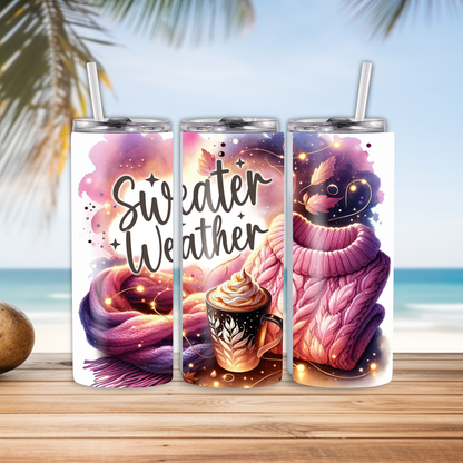 Metal tumbler with straw